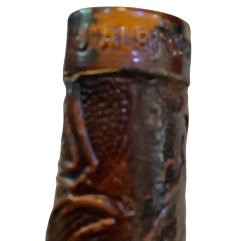 Vintage Spanish Matador Leather Wrap J Albinana Bottle Jug w/ Cork